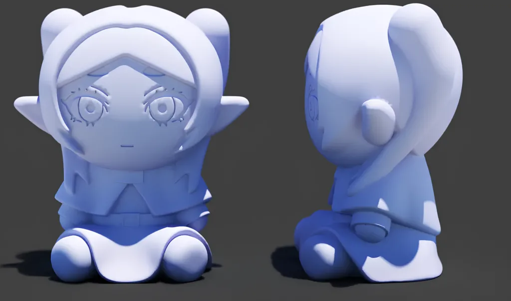 3D baskılı chibi Frieren anime figür 7 cm