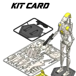 3D Yazıcı Baskılı Savaş Droid B1 Star Wars Kit Kartı