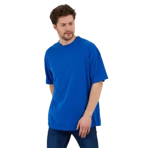 Erkek Desensiz Oversize Mavi T-Shirt 2