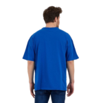 Erkek Desensiz Oversize Mavi T-Shirt 4