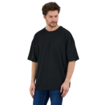Erkek Desensiz Oversize Siyah T-Shirt 3
