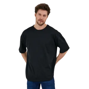 Erkek Desensiz Oversize Siyah T-Shirt