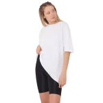 Kadın Desensiz Oversize Beyaz T-Shirt
