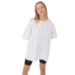 Kadın Desensiz Oversize Beyaz T-Shirt 2