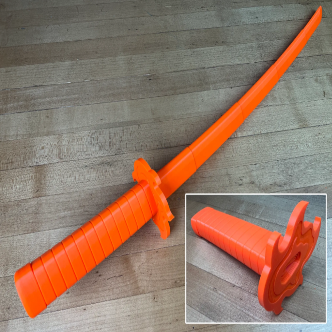 3D Baskılı Rengoku Kyojuro Katlanır Katana