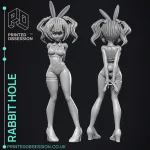 3D Yazıcı Baskılı Tavşan Kız Anime Figür