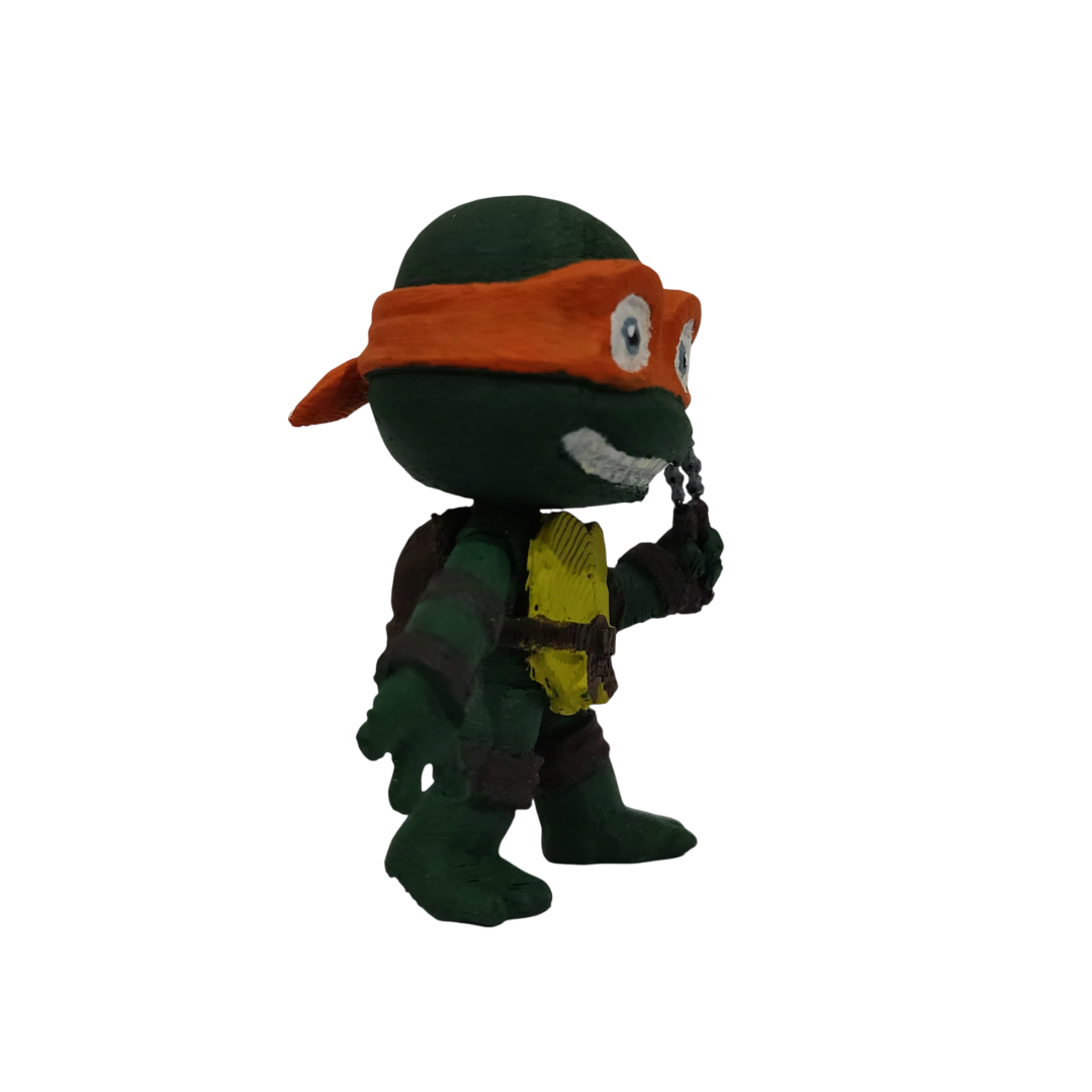 3D Baskılı Michelangelo Ninja Kaplumbağa figür