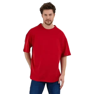 Erkek-Desensiz-Oversize-Kirmizi-Tshirt-Tospikmarket