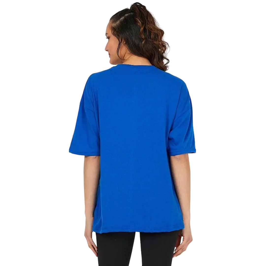 Kadin-Desensiz-Oversize-Mavi-T-Shirt-Tospikmarket 2