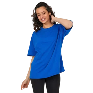 Kadin-Desensiz-Oversize-Mavi-T-Shirt-Tospikmarket