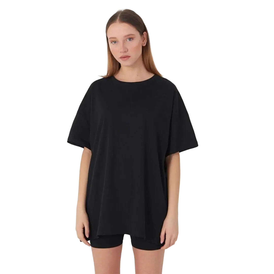 Kadin-Desensiz-Oversize-Siyah-T-Shirt-Tospikmarket 2