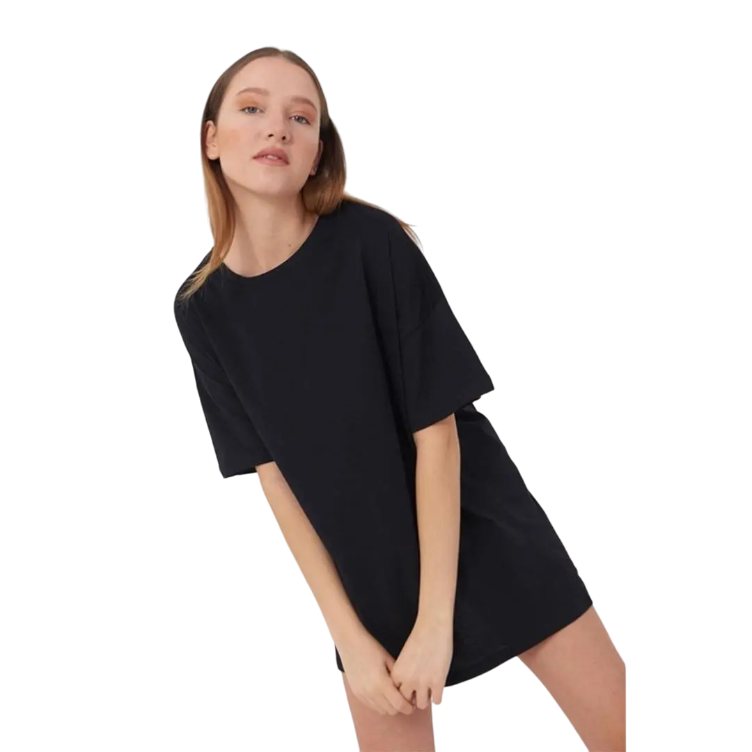 Kadin-Desensiz-Oversize-Siyah-T-Shirt-Tospikmarket 3