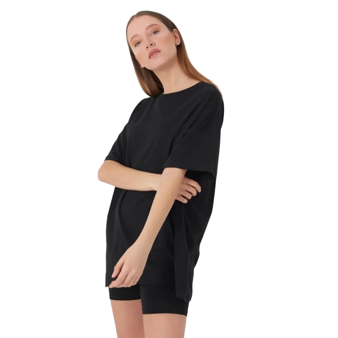 Kadin-Desensiz-Oversize-Siyah-T-Shirt-Tospikmarket